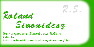 roland simonidesz business card